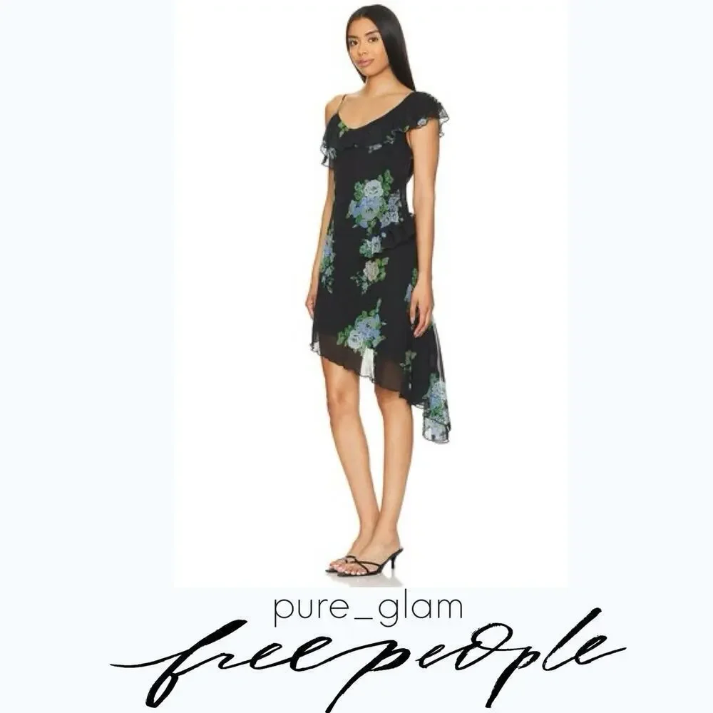 Free People floral asymmetrical dress